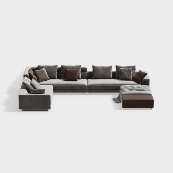 Industrial Modern Asian Contemporary modern English Countryside Chic L-shaped Sofa,Seats & Sofas,Brown
