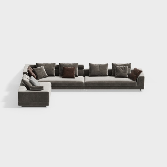 Asian English Countryside Chic Modern Seats & Sofas,L-shaped Sofa,Gray