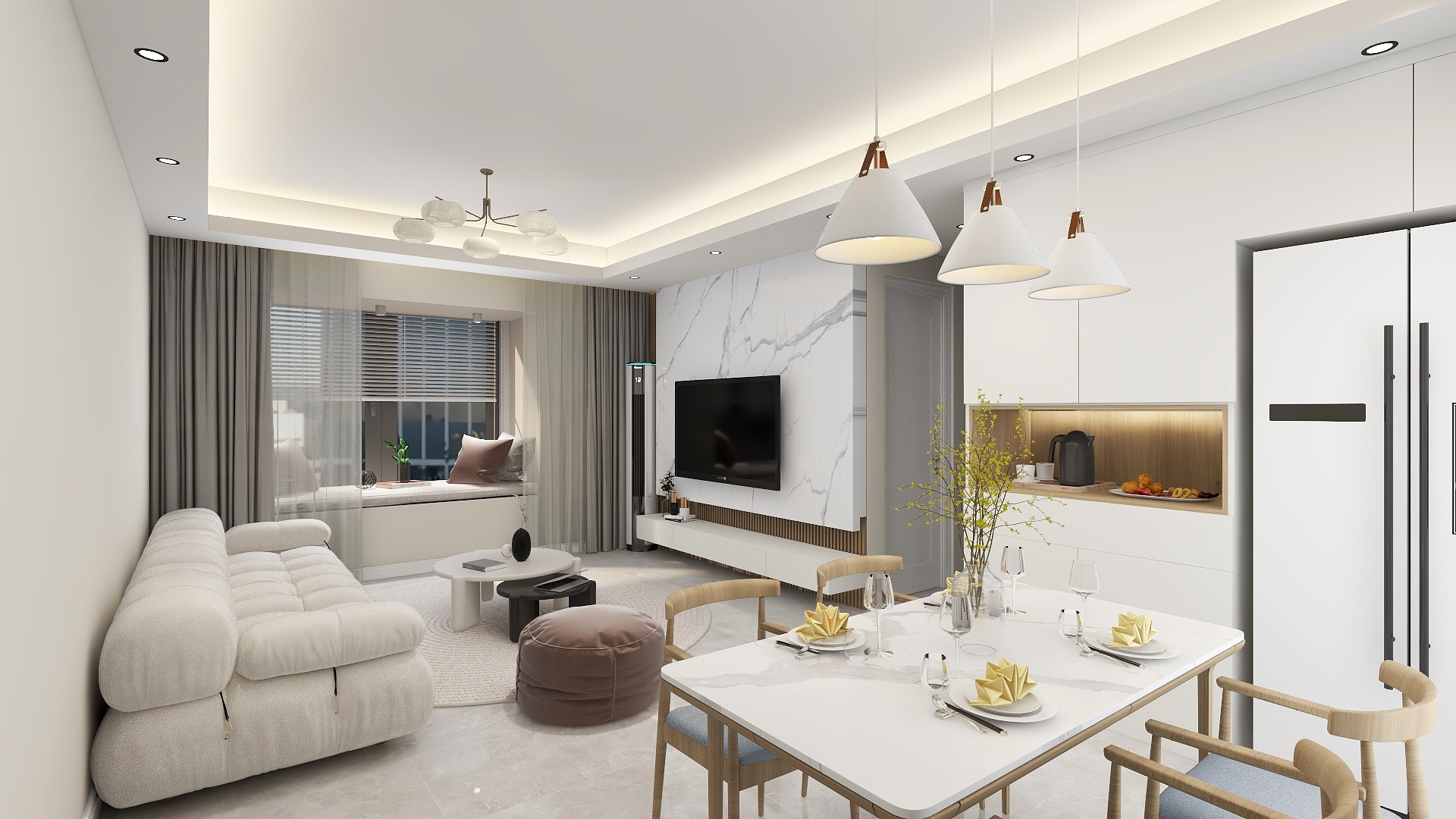 MZ空间设计-日式原木风现代二居装修效果图