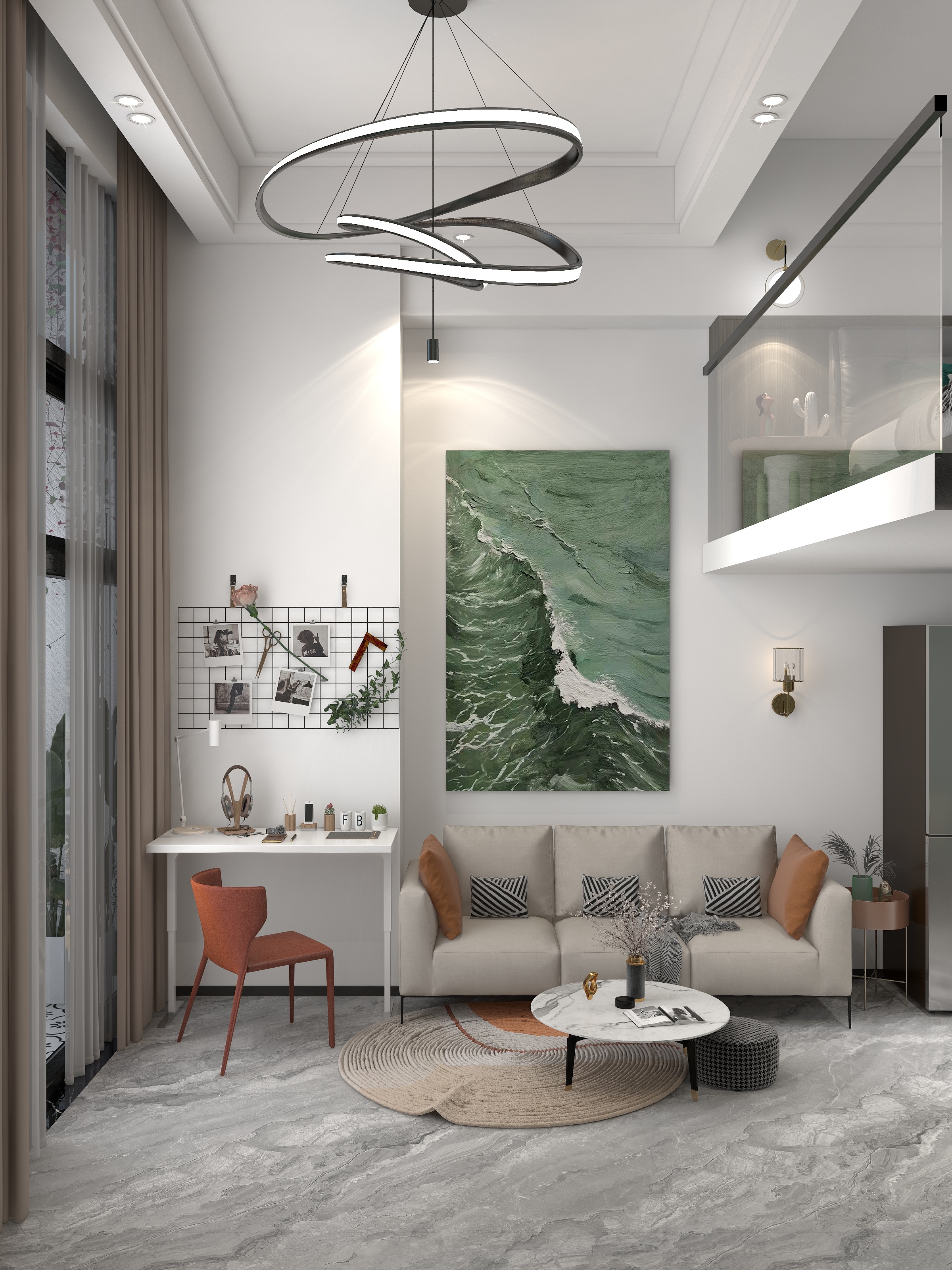 设计师安园园呀-现代简约风格40平两层公寓-装修设计方案