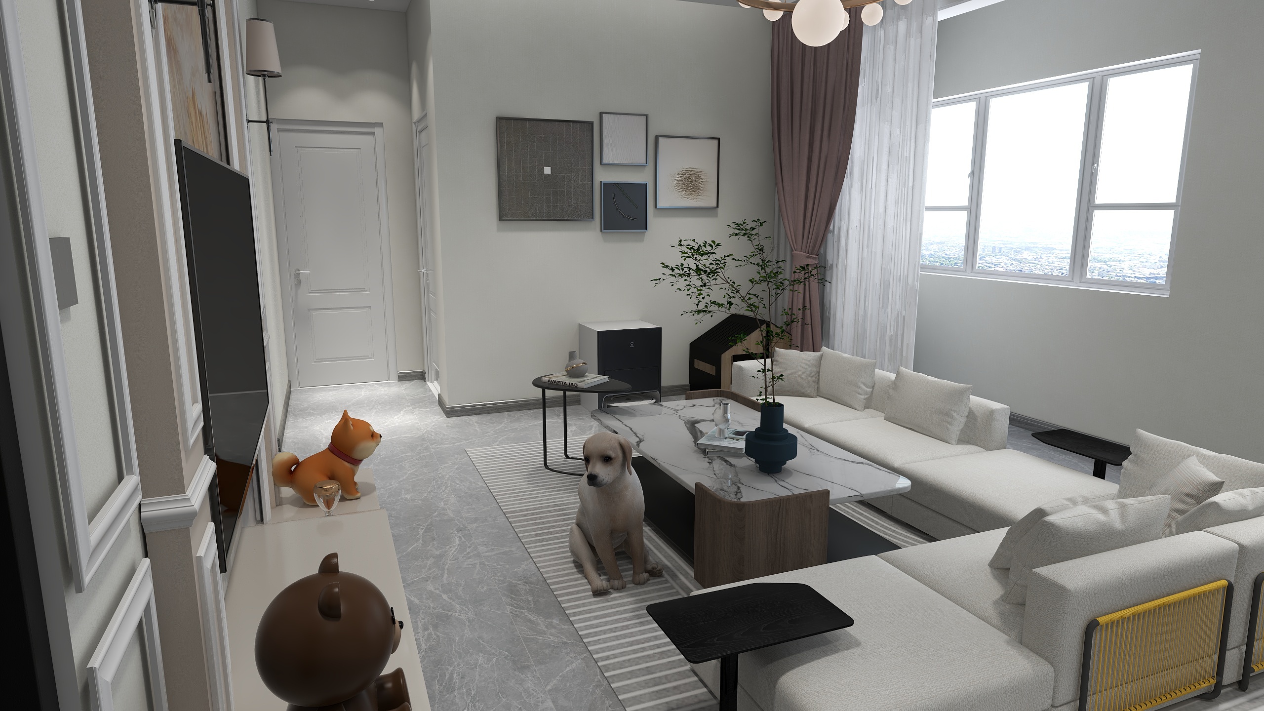 易之嘉全屋定制工厂-瑞和园89.50㎡B户型3室2厅1卫装修效果图