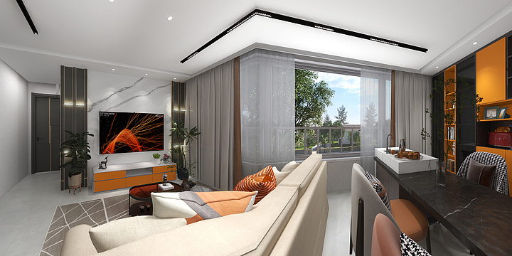 室内设计@旺哈哈-瑞和园89.50㎡B户型3室2厅1卫-装修设计方案