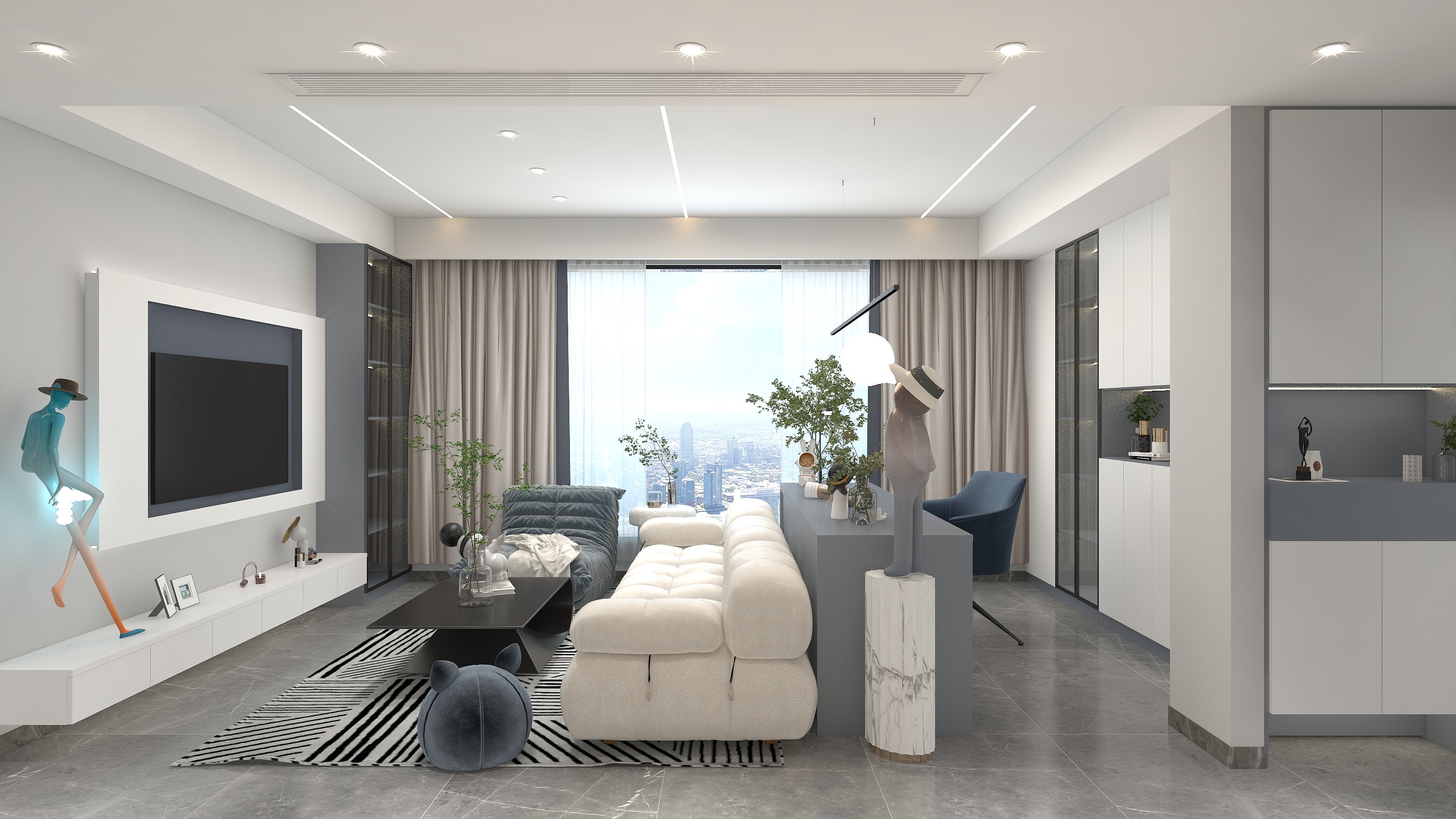 覃美意-瑞和园89.50㎡B户型3室2厅1卫-现代-装修设计方案