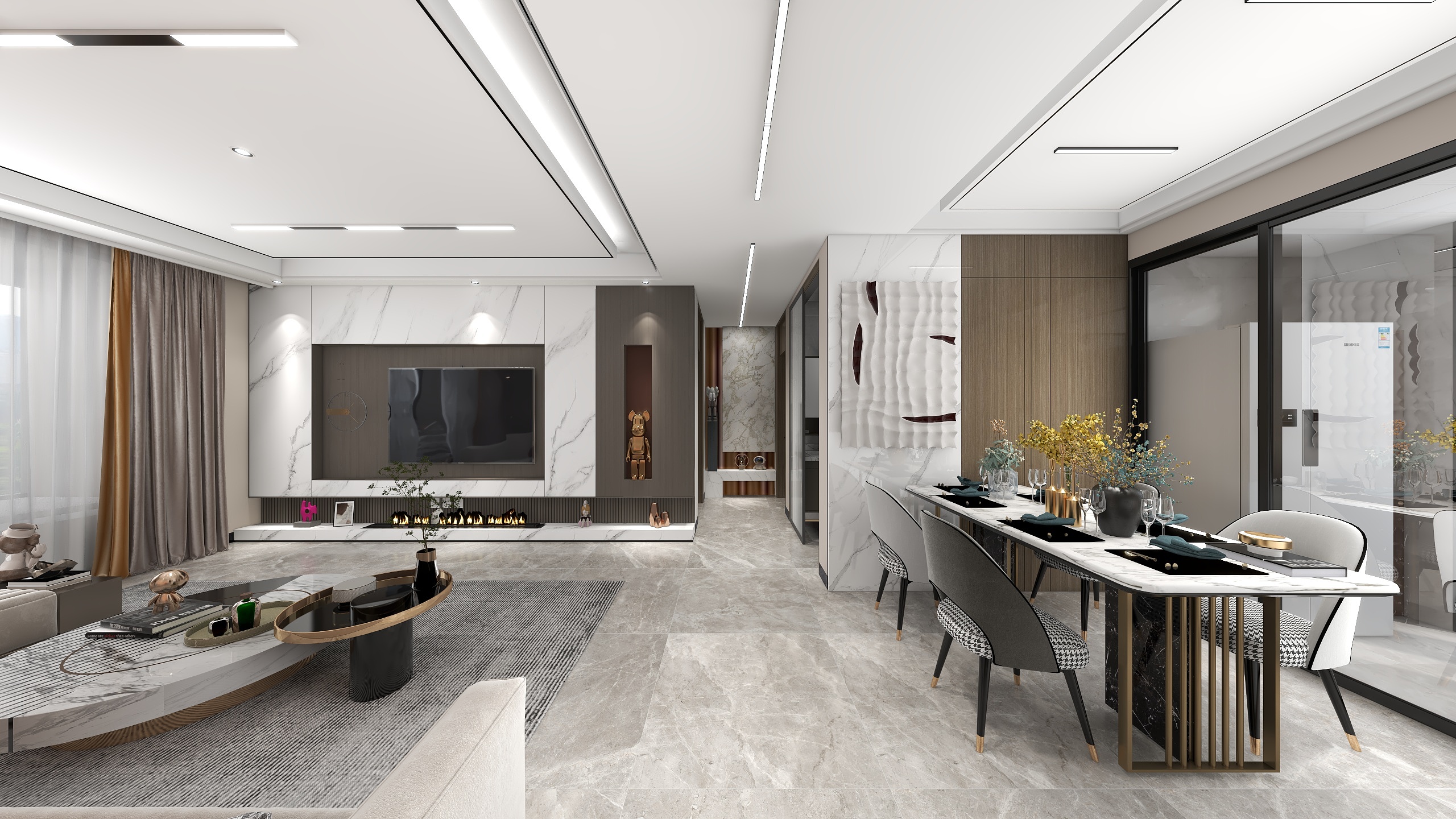 奋斗月亮-三室两厅轻奢-装修设计方案