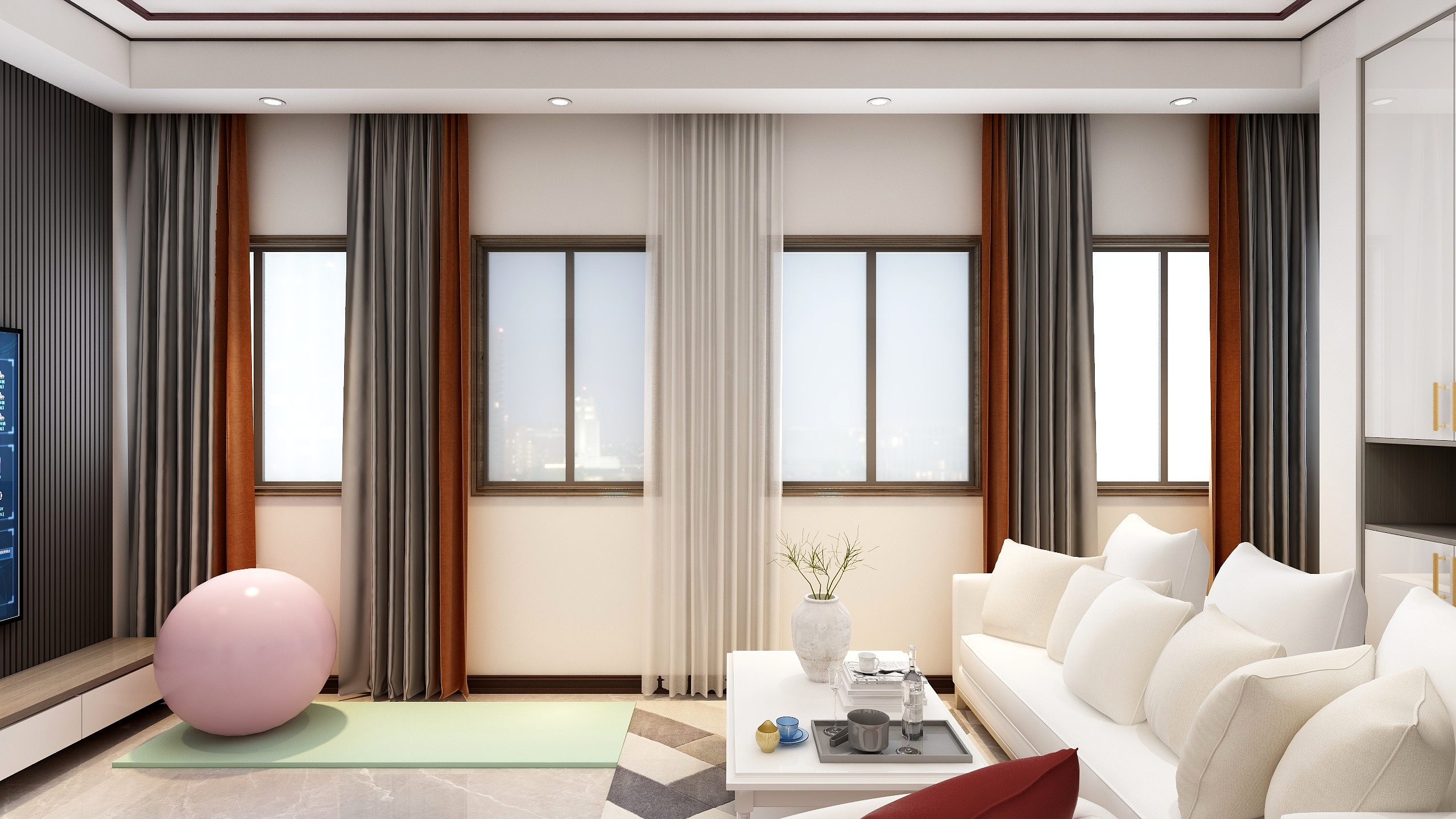 吕梁宜家人-瑞和园89.50㎡B户型3室2厅1卫装修效果图