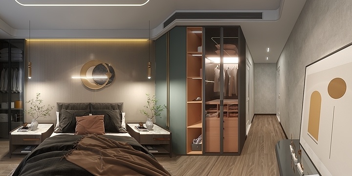 雅舍装饰设计-华庭E-2户型（现代轻奢）-装修设计方案