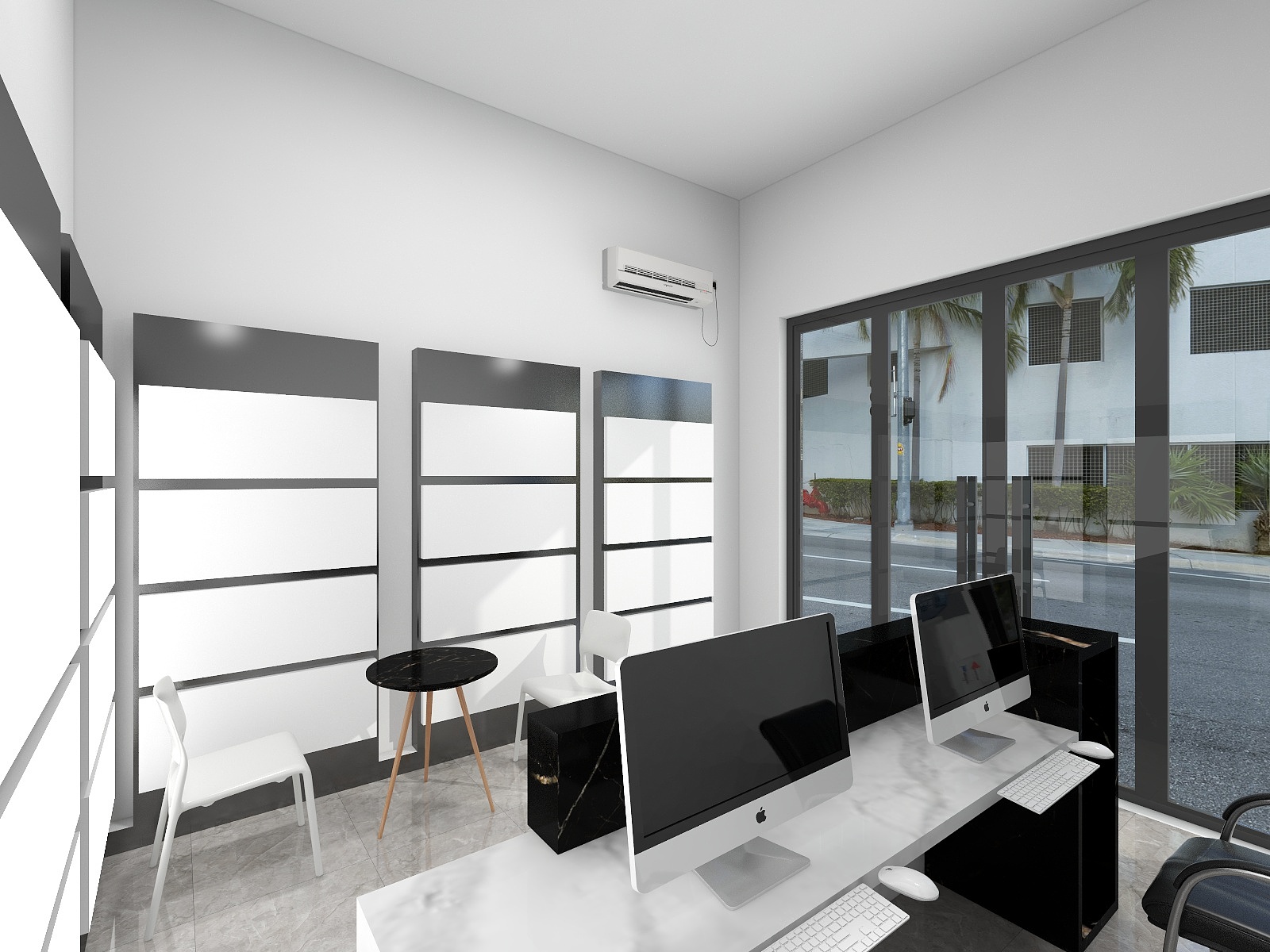 澳青杨海兰-广告店10平米展示区-装修设计方案