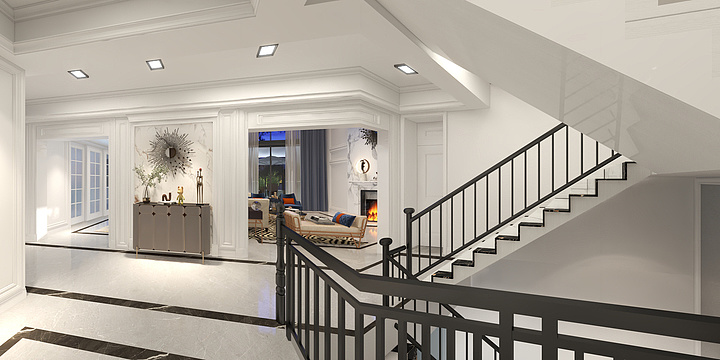 梅礼丰UwiK-湖山在望一层修改效果图-装修设计方案