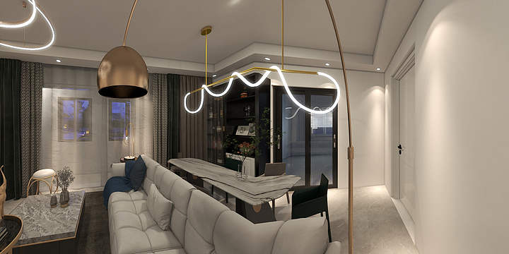 今朝话设计-瑞和园89.50㎡B户型3室2厅1卫-装修设计方案