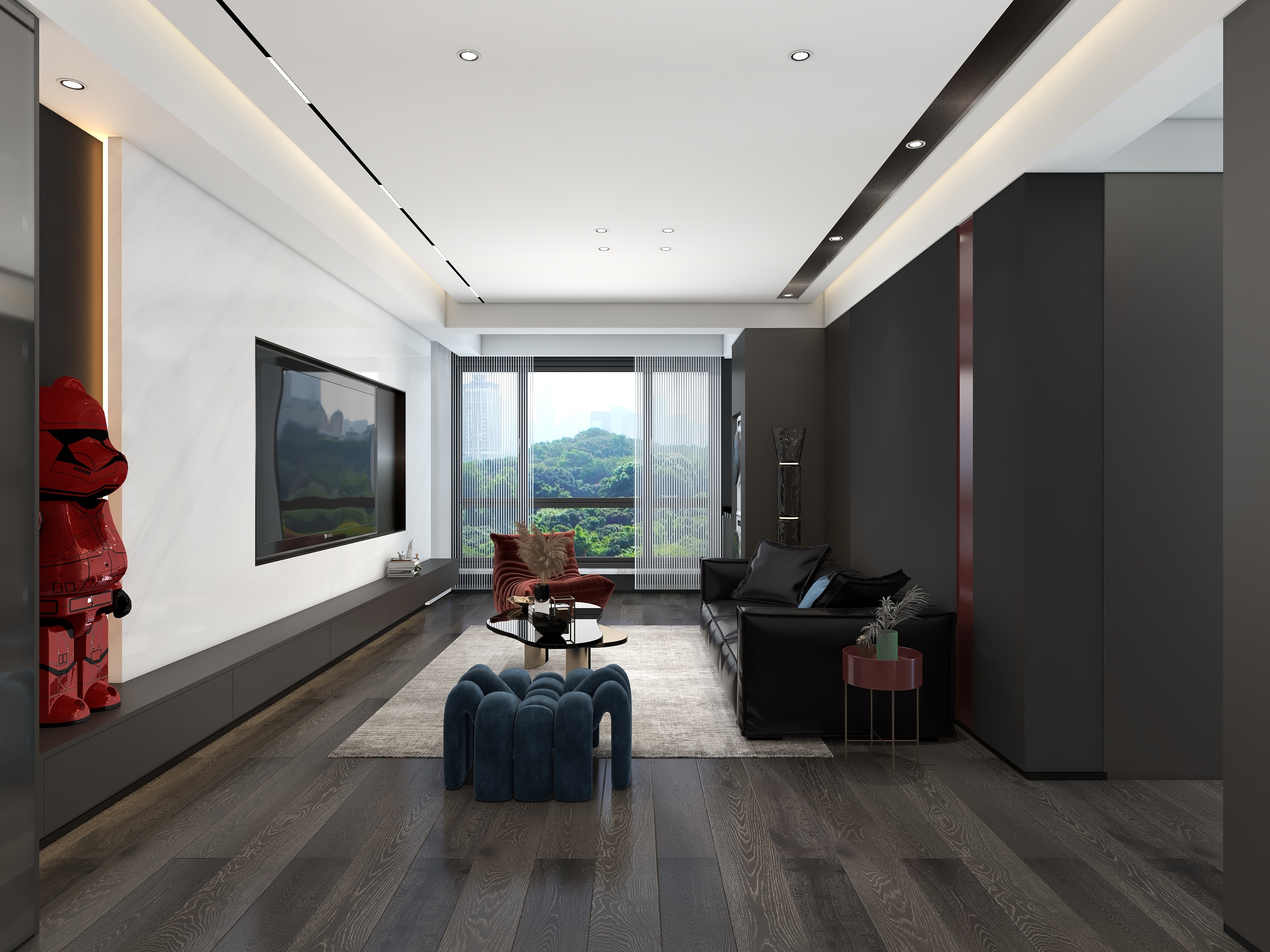 至简名设一钱春-【年少有为】100平现代简约三居室【春】装修效果图