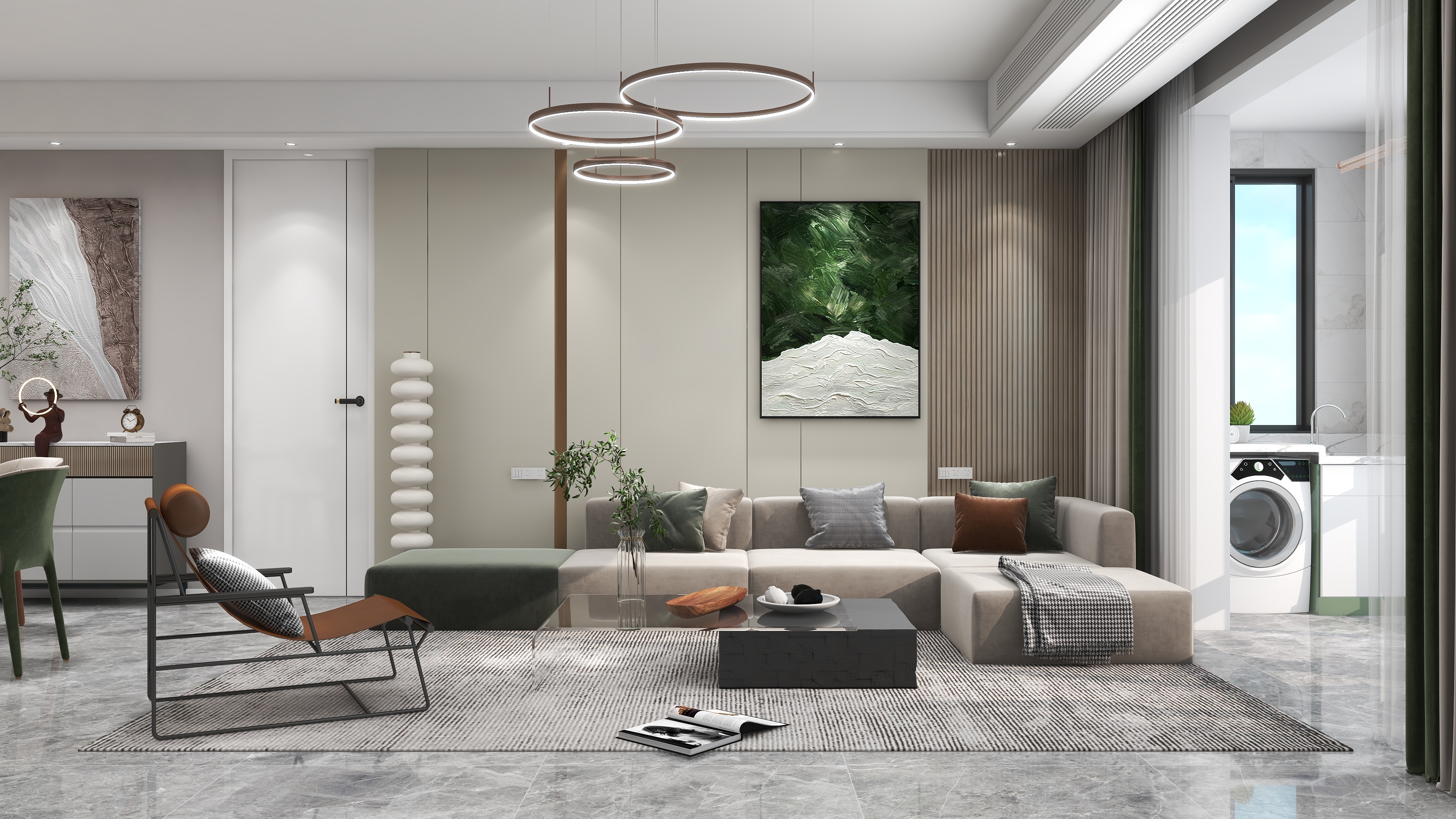 设计师赵响-《春风十里》现代简约风格133平方4室2厅2卫装修效果图