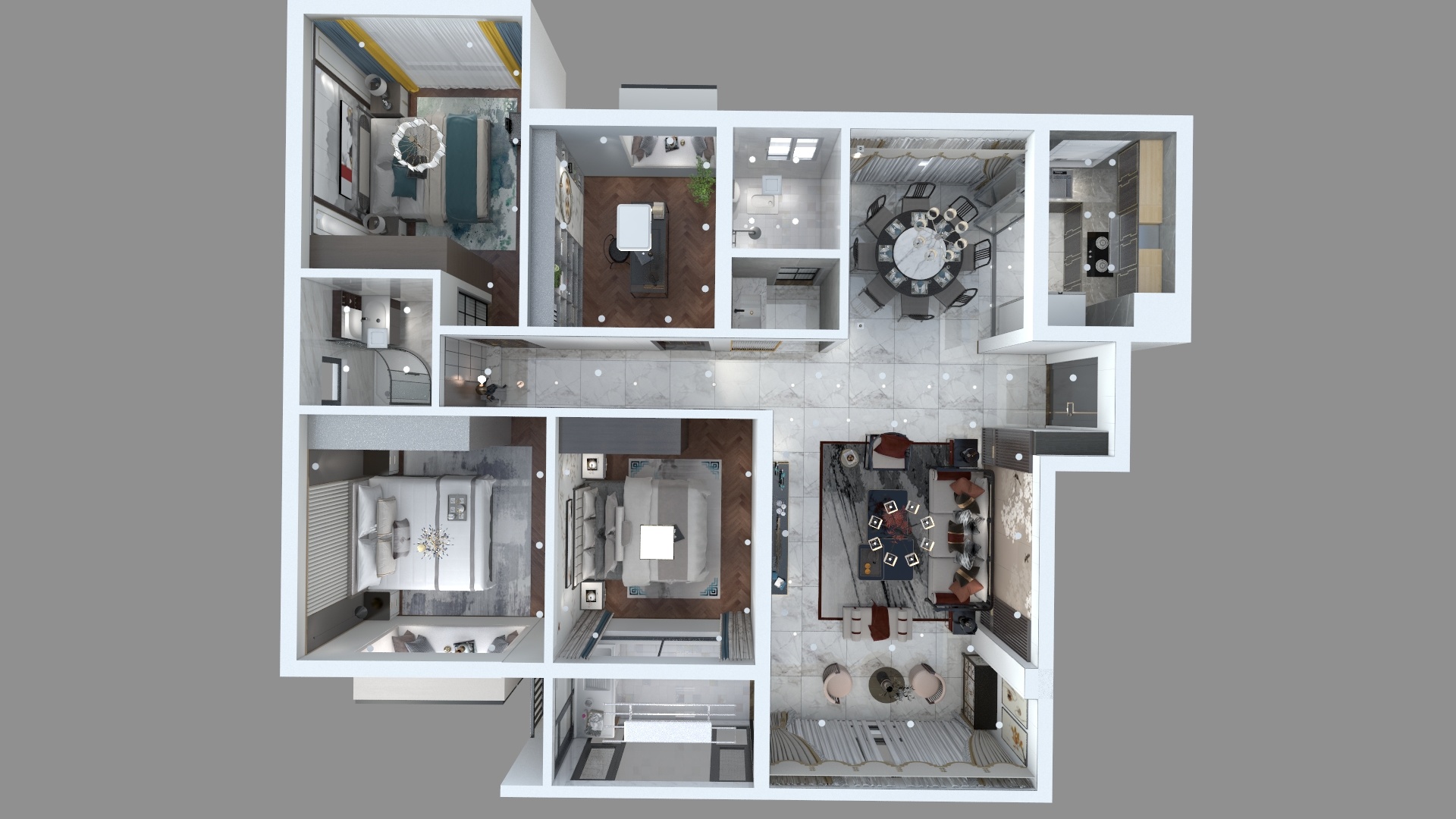 谢工的设计工作室-海悦湾119.91A户型-装修设计方案