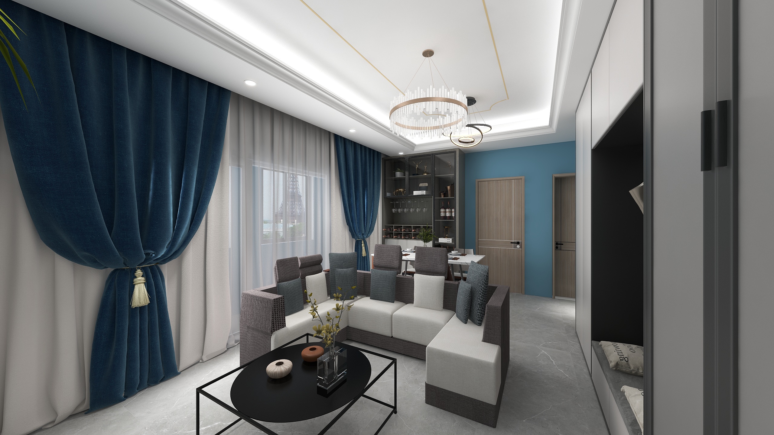 姜忠明-瑞和园89.50㎡B户型3室2厅1卫-装修设计方案