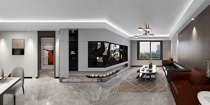 白晞-榄华·领地天屿132m²现代轻奢风-装修设计方案