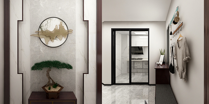 干装修的大龙-海信城105㎡-新中式-陈浩--装修设计方案