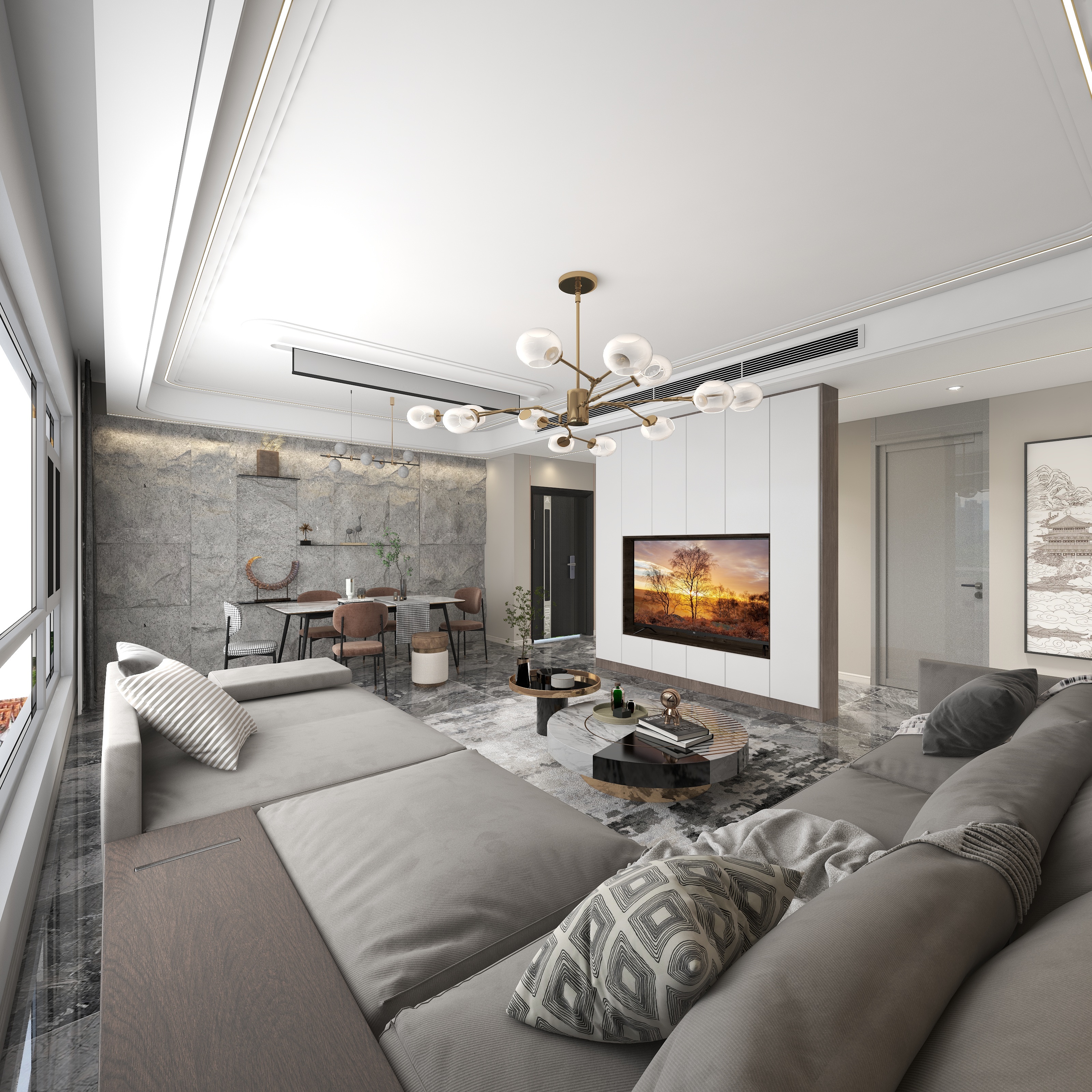 离若尘兮-滨和·沁园.客厅-装修设计方案