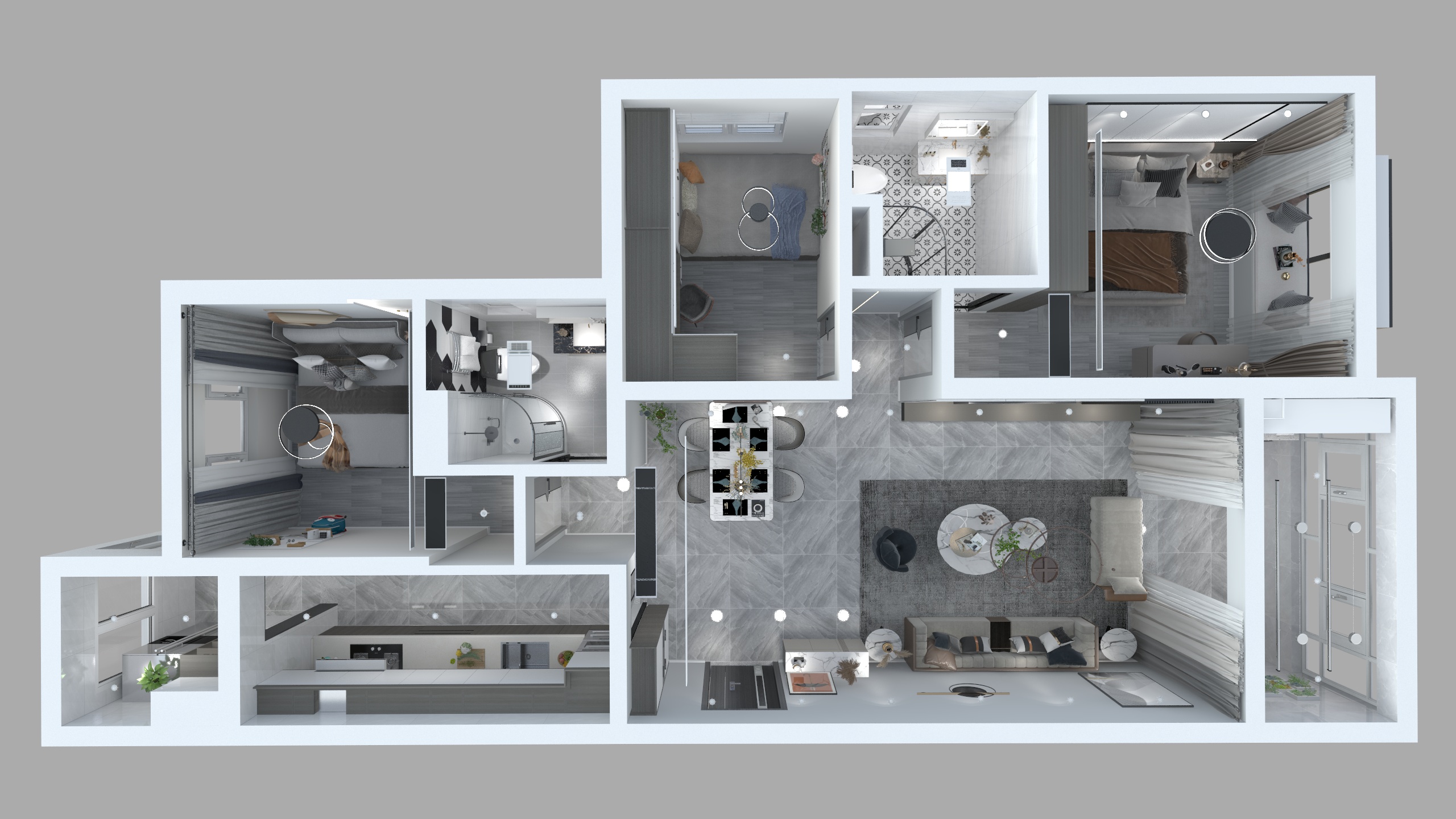 喵柚薄荷-恒大滨河左岸轻奢风-装修设计方案