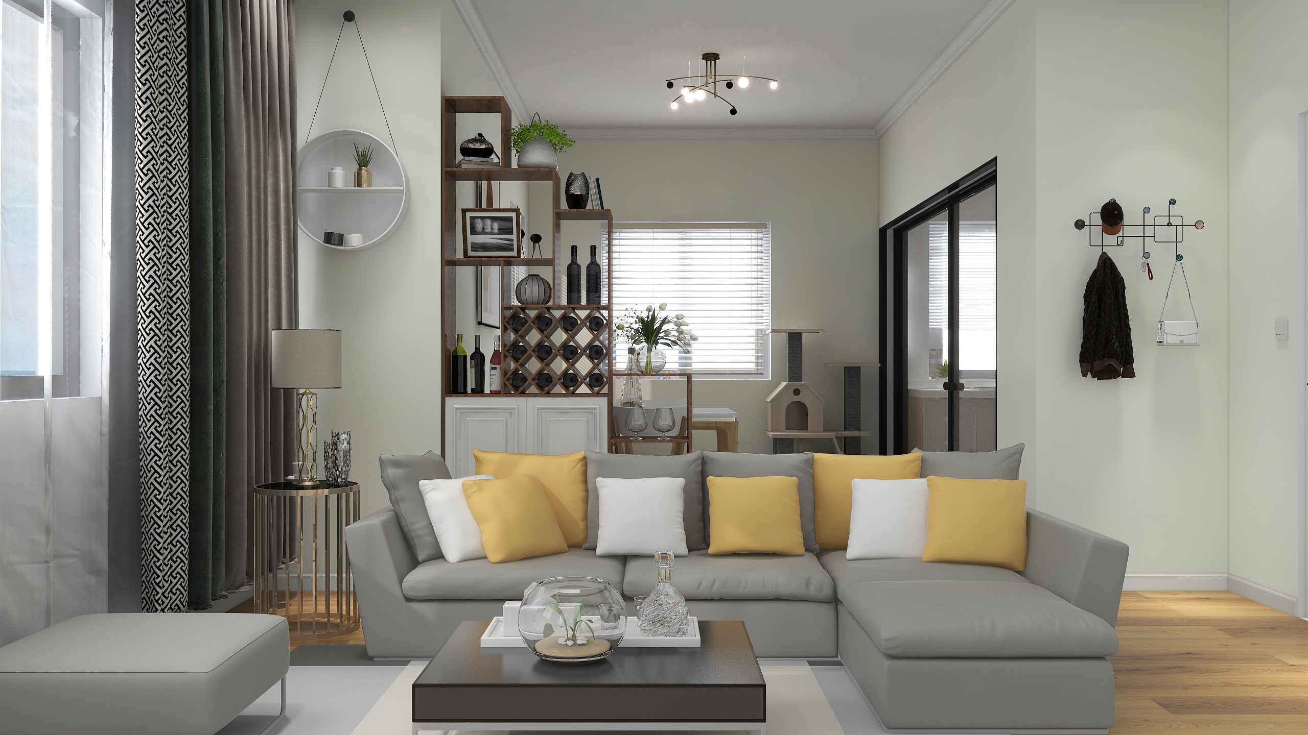 小尚设计-瑞和园89.50㎡B户型3室2厅1卫-装修设计方案