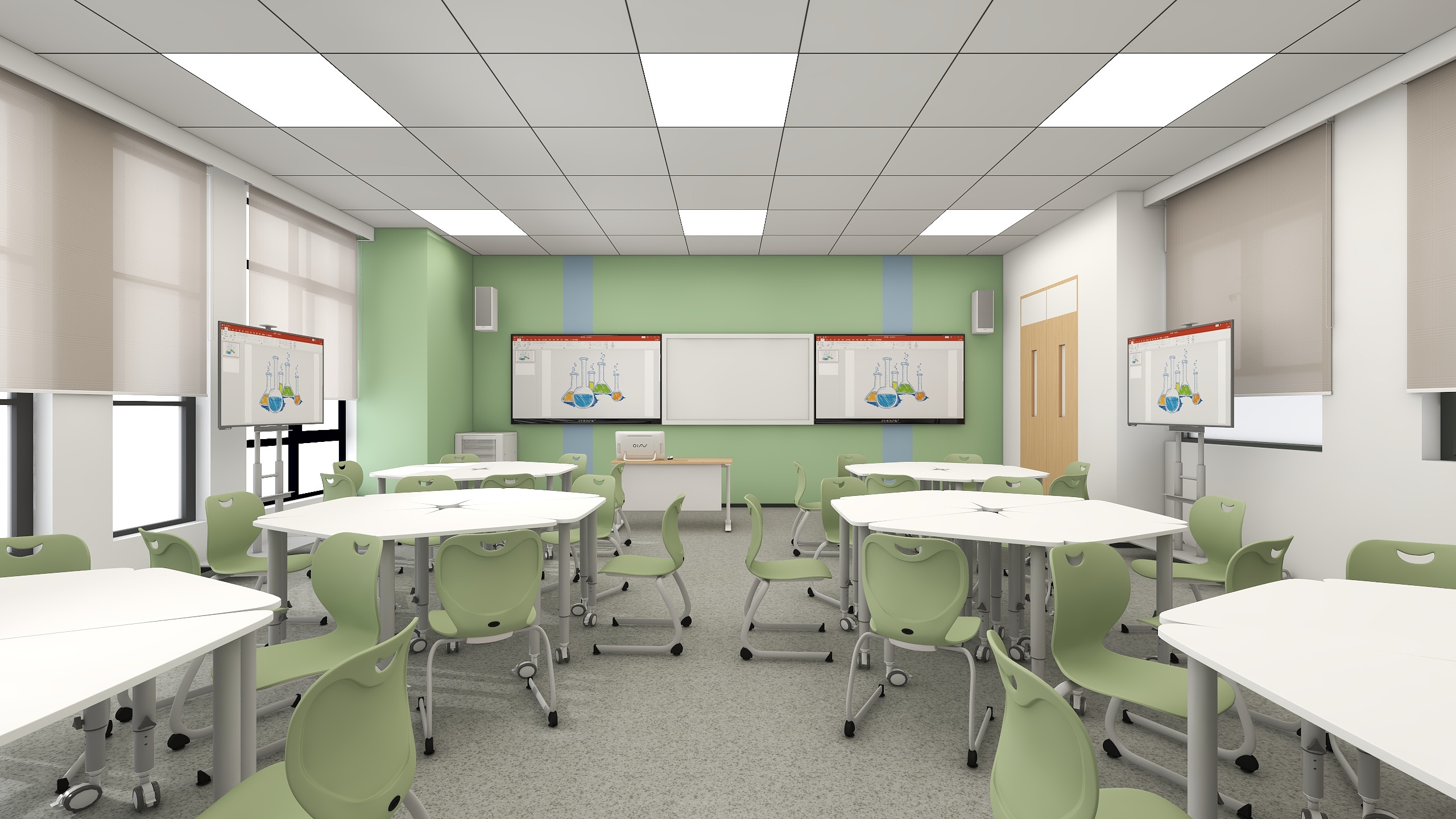 Mr_FeADI-浙江东方职业技术学院-互动讨论三角形桌-装修设计方案