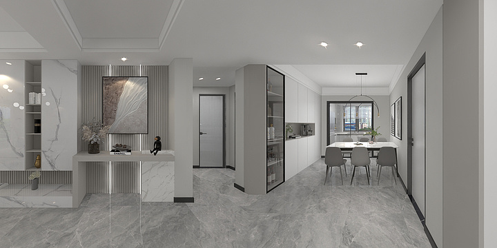 效果圖設計-四室两卫——冷淡风-装修设计方案