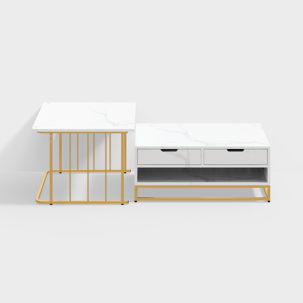 Customer Reviews for Modern Wood Nesting Coffee Table Set of 2 in White with Drawers & Shelves Storage