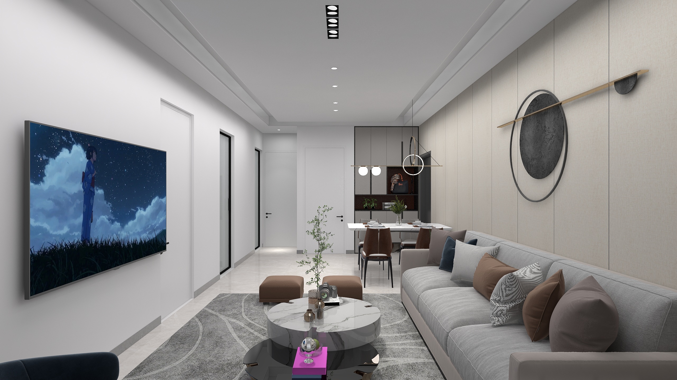 唐山设计师岳镇岭-禹洲嘉誉静湖99平米-无主灯-玲珑装修效果图