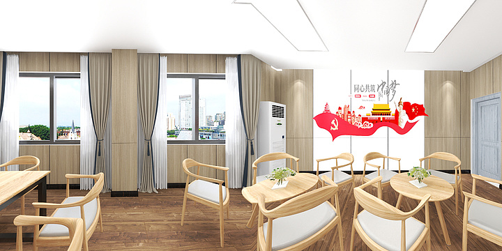 成都办公家具设计-党建室-装修设计方案