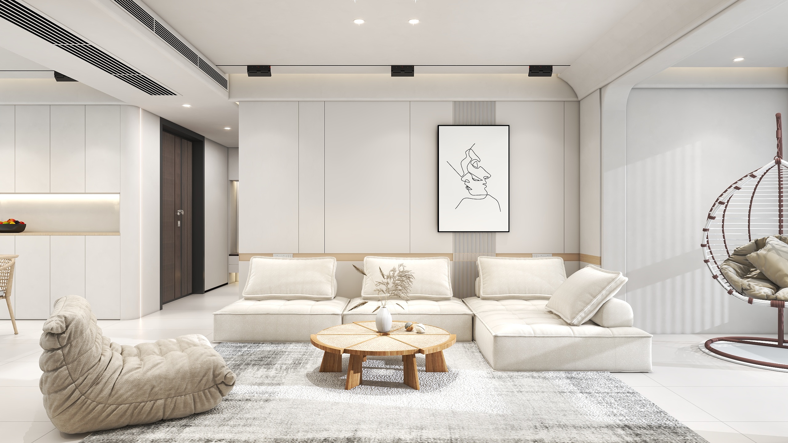 至简名设一钱春-【暗恋】140平简约微诧寂三居室【春】装修效果图