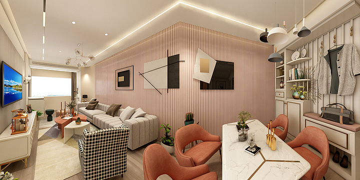 一唁入戏-德信海德公园83.00㎡A2’3室2厅1卫1厨-装修设计方案