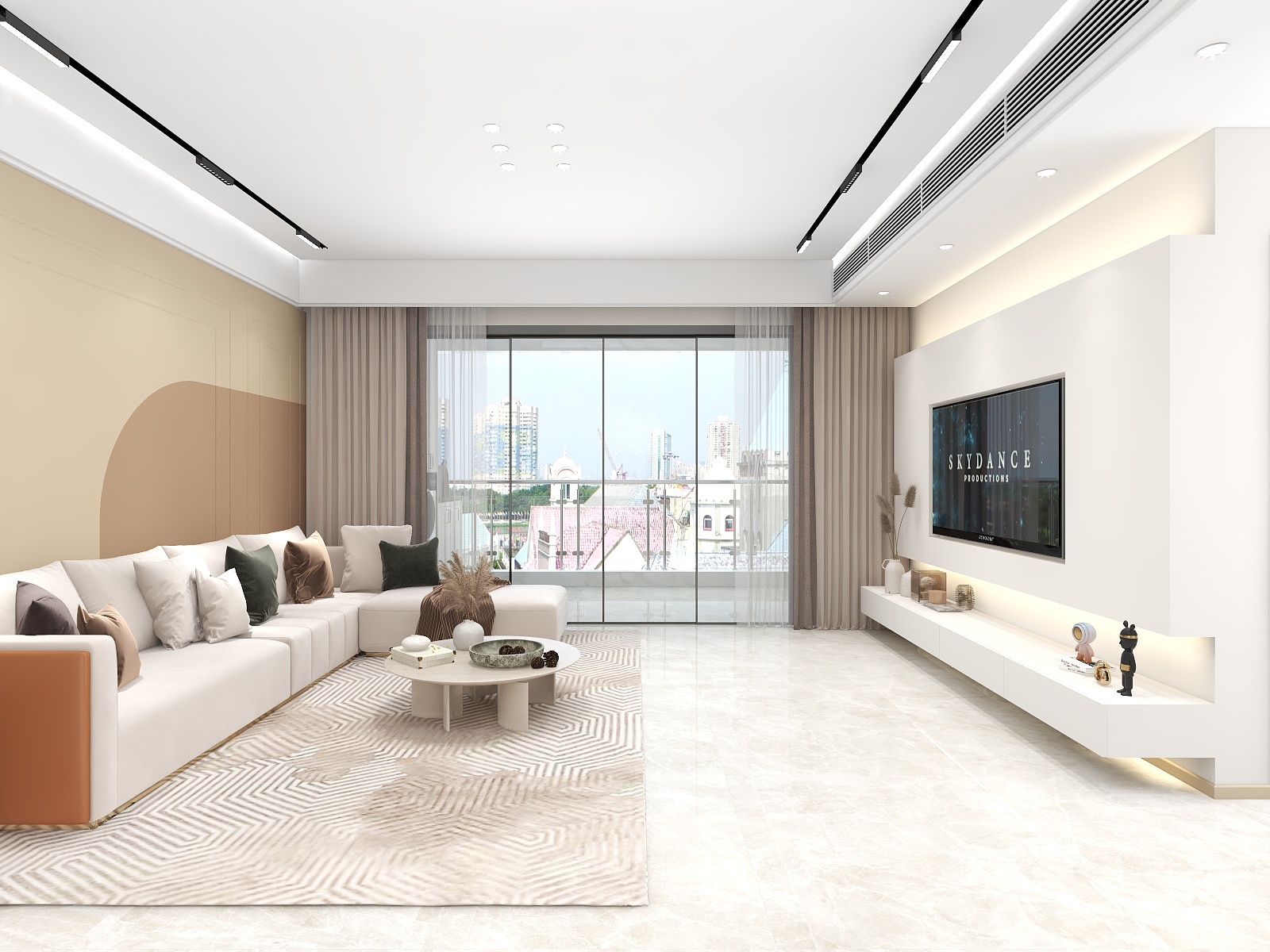 湛智华-现代简约奶油风189平3房装修效果图