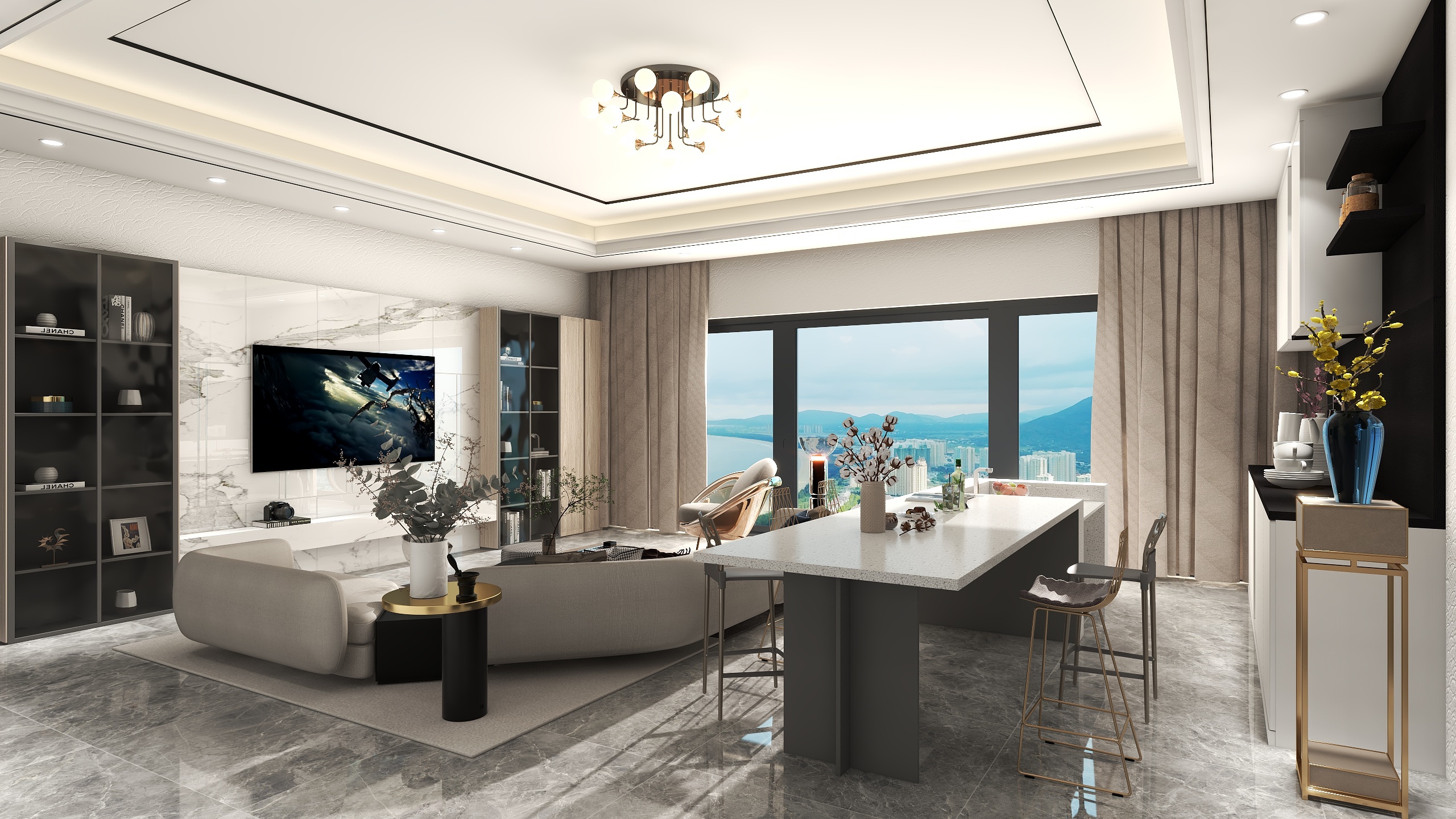 柒间艺墅空间美学机构-刘福旭-汤臣一品-装修设计方案