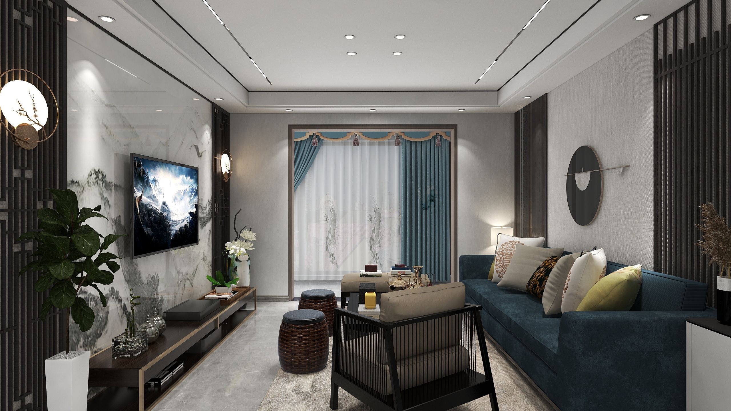 浅梦丶-快乐人家，新中式-装修设计方案