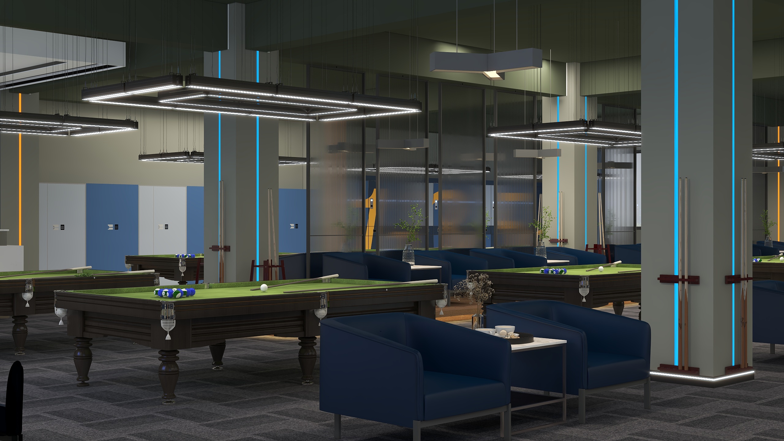 YM徐工设计-《桌球俱乐部》台球厅-装修设计方案