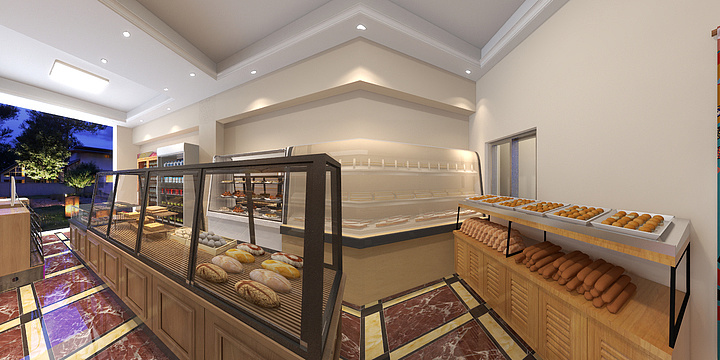 宏麒建筑设计-简约风格面包店.dwg-装修设计方案