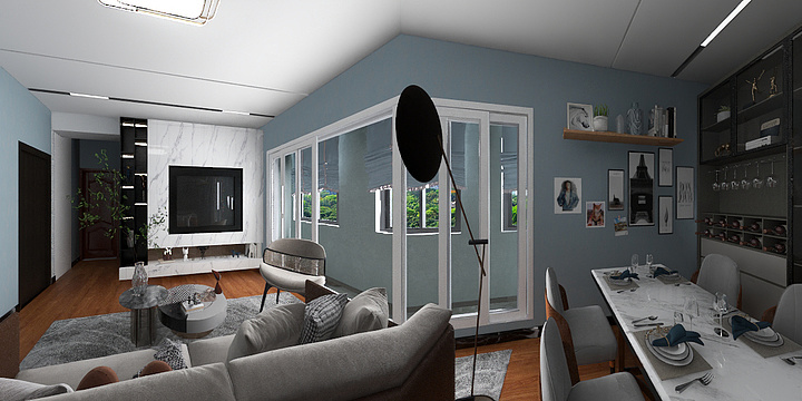 kuwartis-瑞和园89.50㎡B户型3室2厅1卫-装修设计方案