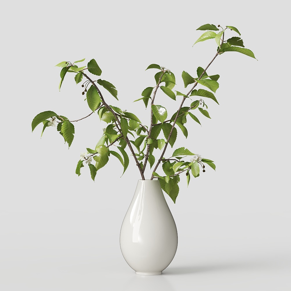 现代陶瓷花瓶插花免费3d模型ID_2068904