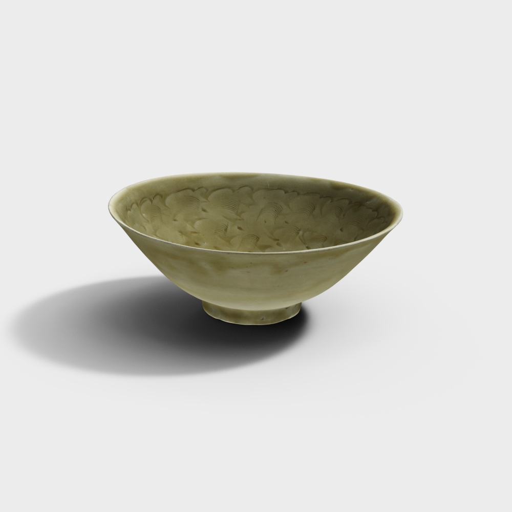 南宋青釉刻划花瓷碗