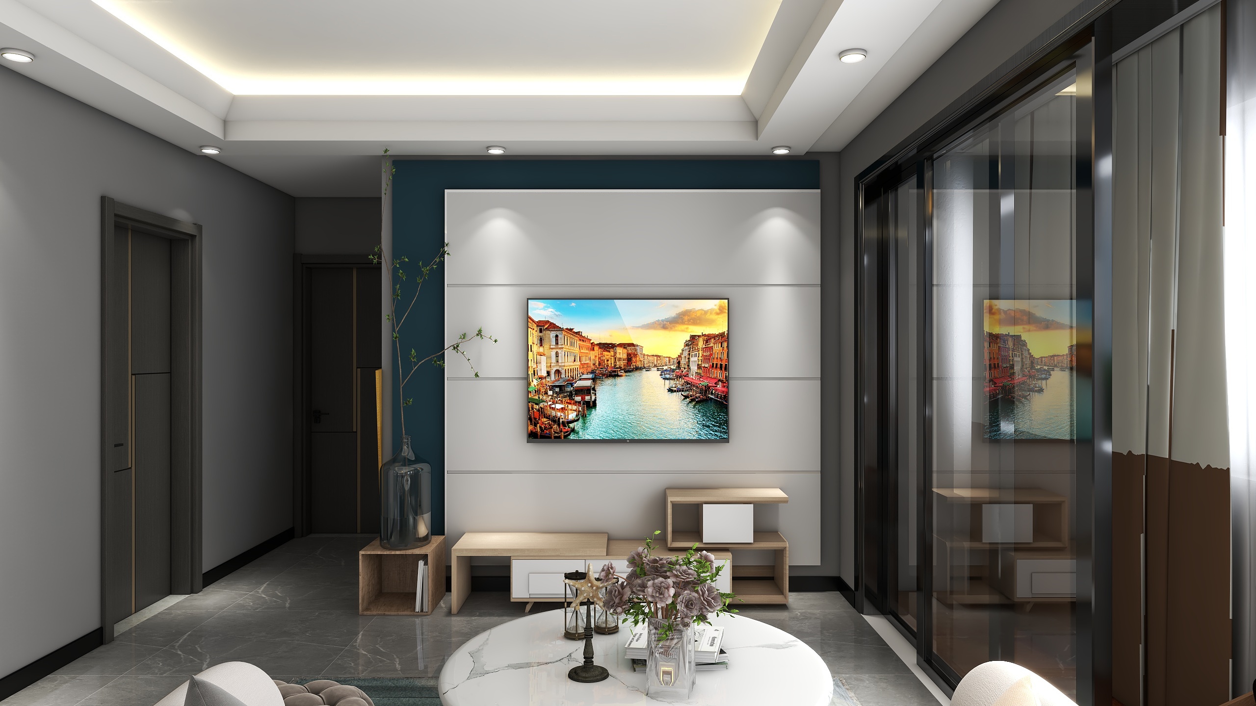 努力长头发-瑞和园89.50㎡B户型3室2厅1卫装修效果图