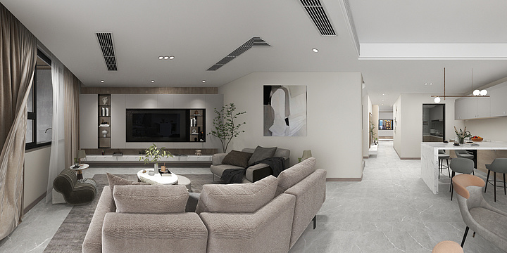 彭君15208105648-龙湾半岛敖女士现代简约-装修设计方案