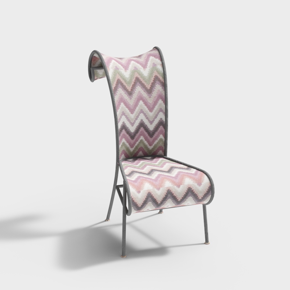 现代花纹休闲椅躺椅-43D模型
