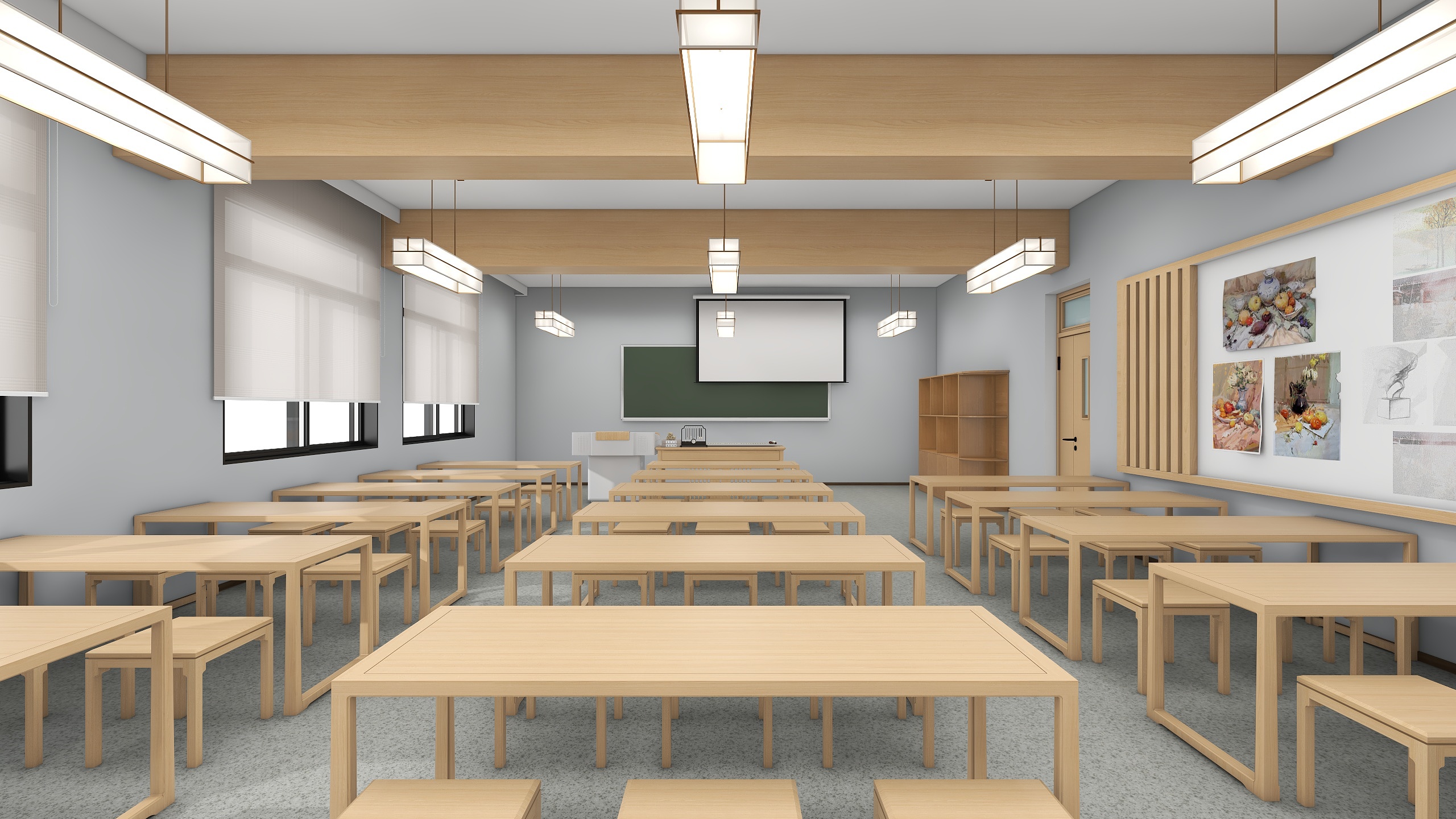 Mr_FeADI-台州学院8105书法教室-装修设计方案