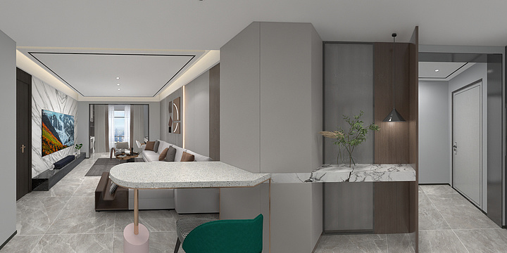 南落柒-东尚雅苑124㎡效果-装修设计方案