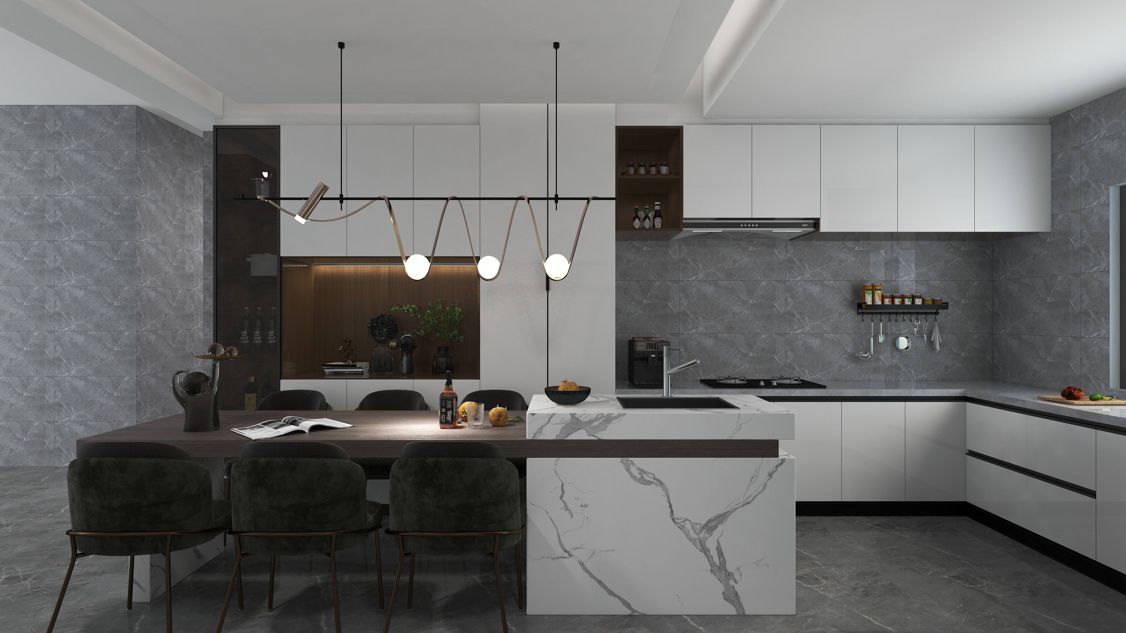 及喜设计ICjt-现代开放厨房-装修设计方案