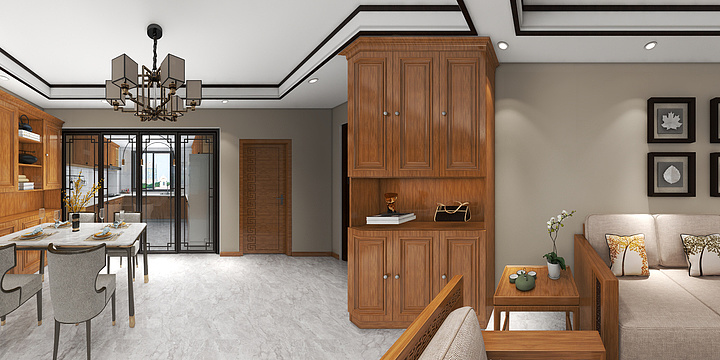 庄浪大信-幸福城A1新中式-装修设计方案