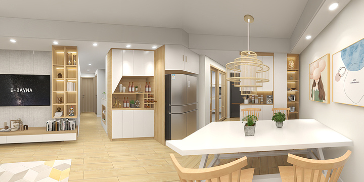 青山之河豚-原木105㎡2室-装修设计方案