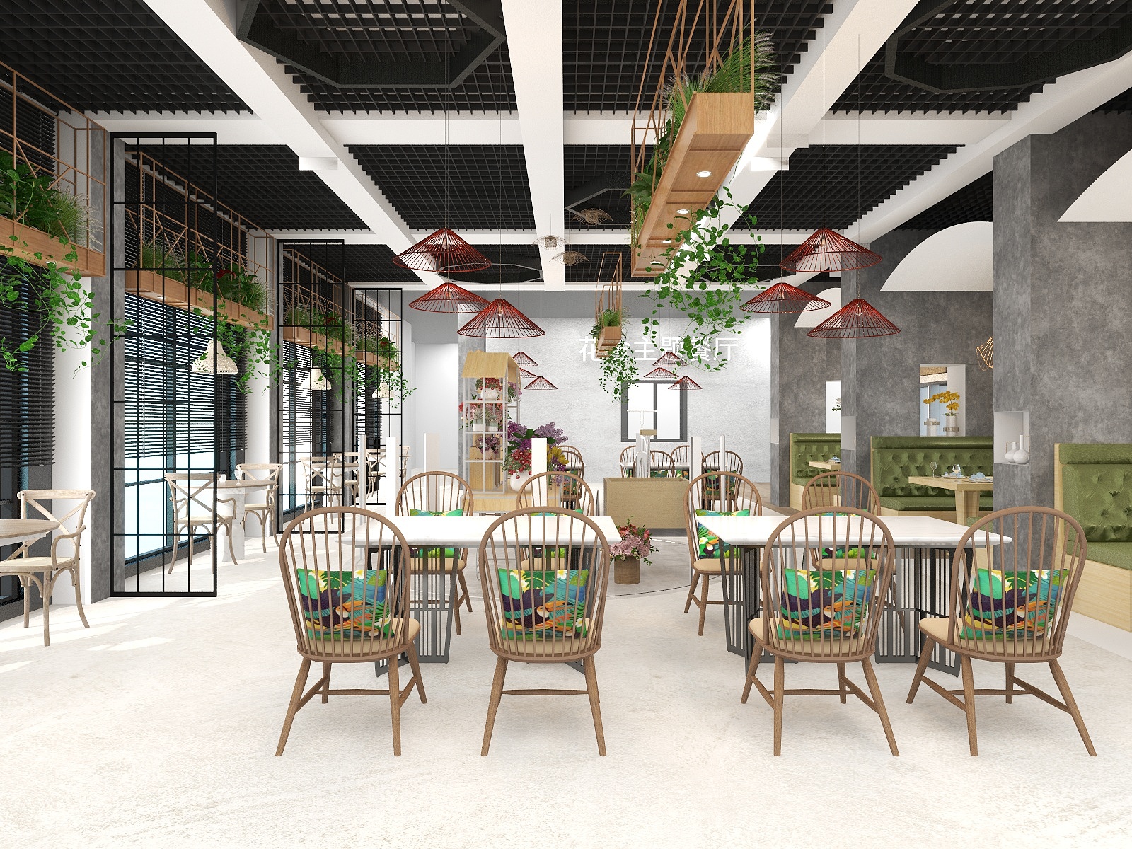 空间设计CC-花舍餐厅-硬装部分-装修设计方案