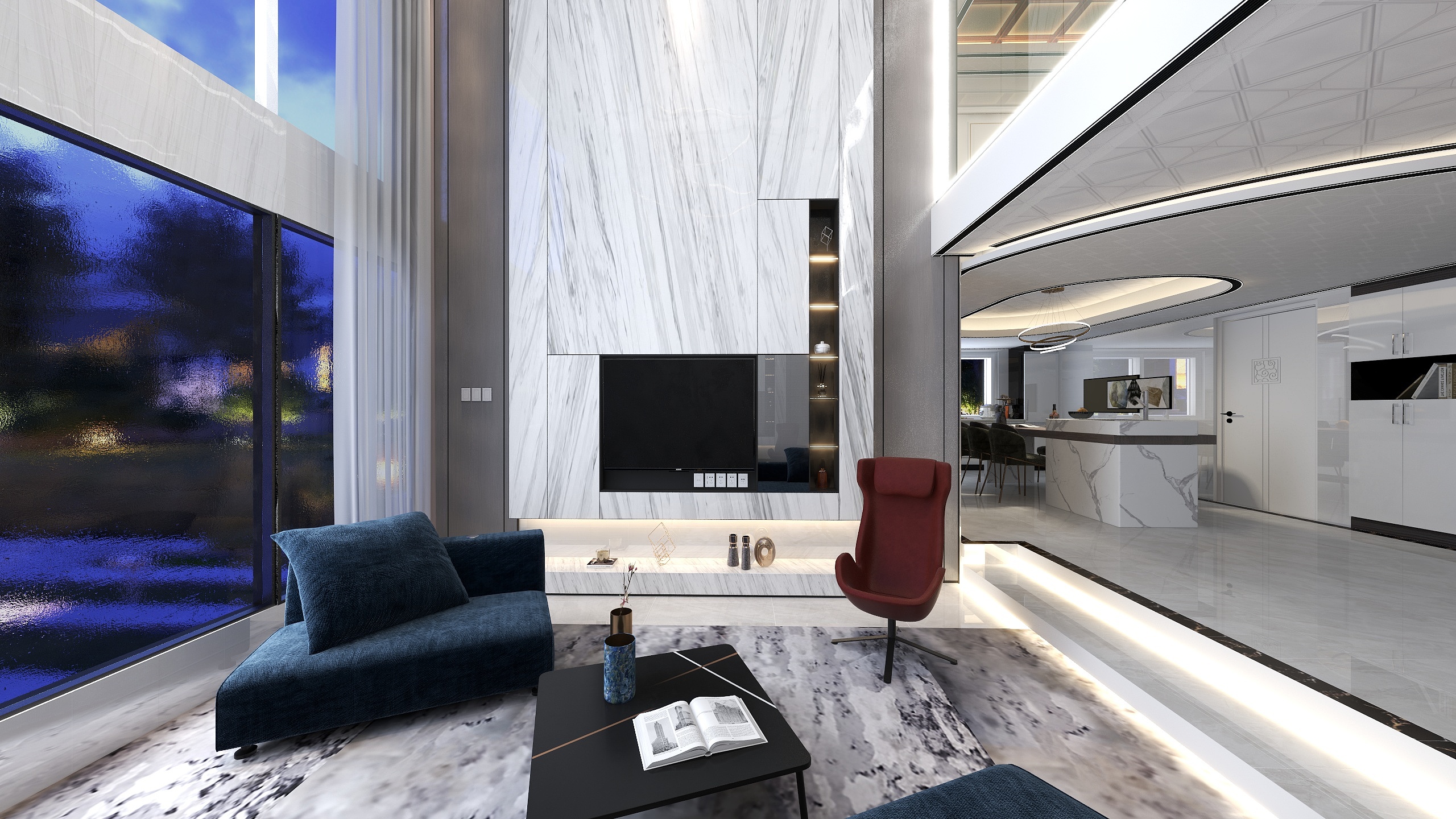 尹远-2层别墅户型装修效果图