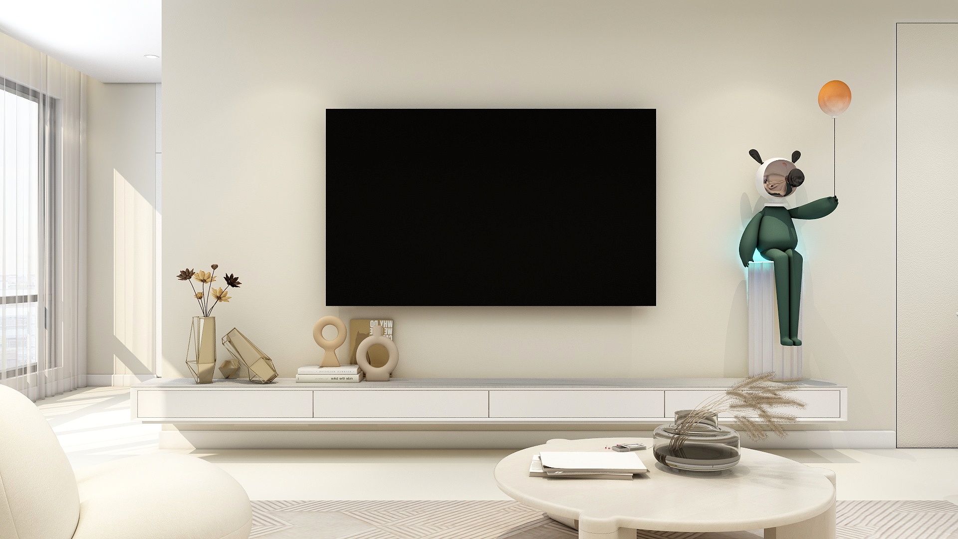 李青越-121方现代简约风格三居室装修效果图