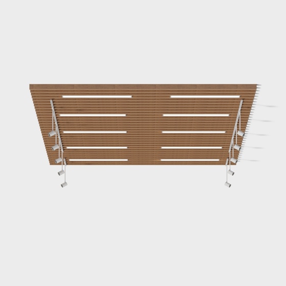 Brown Convenience Store Ceiling 3D Model for Retail Spaces