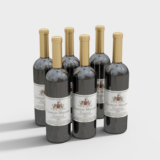 Alcoholic Beverages 3D Model for Bar Designs